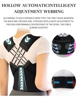 Back Brace Posture Support for Women and Men, Shoulder Straightener Adjustable Full Back Support Upper and Lower Back and Neck