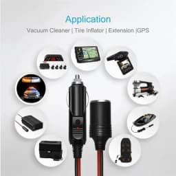 2M/5M Car Cigar Lighter Plug 12V Extension Cable Adapter Socket Charger Lead With Indicator Light