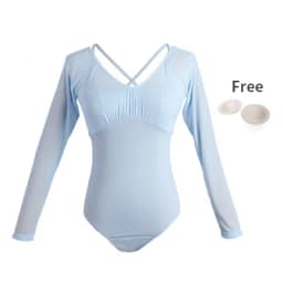 Ballet Leotards For Women Dance Costume Short/Long Sleeve Mesh Splice Adult Ballet Dance Wear Gymnastics Leotard топик женский