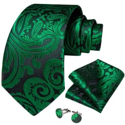 Fashion 8cm Tie Light Green Necktie Men Business Wedding Party Formal Neck Tie Accessories Handkerchief Cufflinks DiBanGu