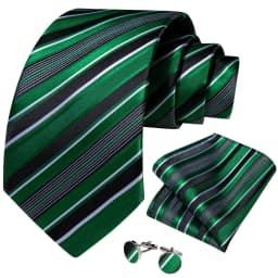Fashion 8cm Tie Light Green Necktie Men Business Wedding Party Formal Neck Tie Accessories Handkerchief Cufflinks DiBanGu
