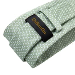 Fashion 8cm Tie Light Green Necktie Men Business Wedding Party Formal Neck Tie Accessories Handkerchief Cufflinks DiBanGu
