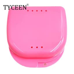 50pcs Denture Tray Box Dental Orthodontic Retainer Box Case Plastic Teeth Container Denture Box False Teeth Protective Case