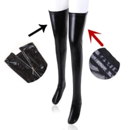 S M L XL XXL Pole Dance Sexy Stockings For Women Sexy Lingerie Hot Night Club PVC Leather Stockings Large Size Over Knee Socks