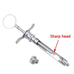 Dental Syringe Stainless Steel Dentistry Surgical Instrument With Head Dental Teeth Care Dental Anesthesia Aspirating Syringe