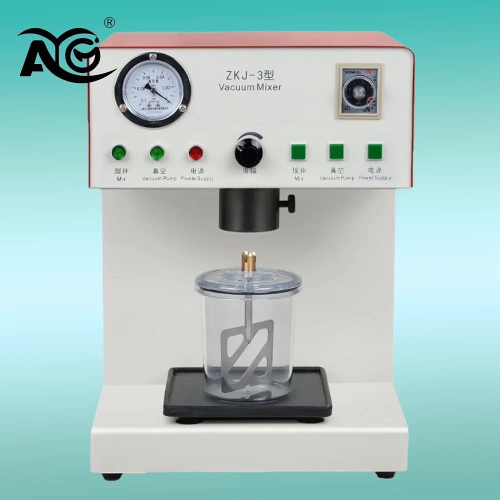 AG Dental Vacuum Mixer - Dental Lab Equipment Lab Compact Gypsum Stirrer with Vacuum Pump & Mixing Cup for Bubble-Free Casts