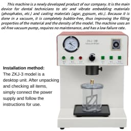 AG Dental Vacuum Mixer - Dental Lab Equipment Lab Compact Gypsum Stirrer with Vacuum Pump & Mixing Cup for Bubble-Free Casts