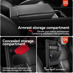 For Tesla Model 3/Y/YL Highland Juniper 2026 Center Armrest Hidden Storage Box Cup Holder Console Organizer Box Accessories