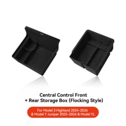 For Tesla Model 3/Y/YL Highland Juniper 2026 Center Armrest Hidden Storage Box Cup Holder Console Organizer Box Accessories