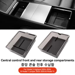For Tesla Model 3/Y/YL Highland Juniper 2026 Center Armrest Hidden Storage Box Cup Holder Console Organizer Box Accessories