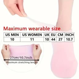 Silicone Moisturizing Foot Socks, 2 Pack, for Dry and Cracked Feet - with Body Lotion Soothing Massage Pedicure Care Kit