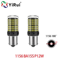 YiRui 2pcs 12-48V New LED Bulbs 144smd Lamp Reverse Turn Signal Light BA15S P21W BAU15S PY21W 7440 W21W P21/5W 1157 BAY15D