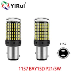 YiRui 2pcs 12-48V New LED Bulbs 144smd Lamp Reverse Turn Signal Light BA15S P21W BAU15S PY21W 7440 W21W P21/5W 1157 BAY15D