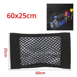 1X Car Back Rear Trunk Organizer Net Mesh Seat Elastic String Magic Sticker Universal Storage Bag Pocket Auto Put Paper Stowing