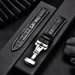 Genuine Calfskin Leather Watchbands Business Replace Watch Band 18mm 20mm 22mm 24mm With Butterfly Buckle Wristwatch Strap