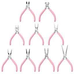 Cute Pink Color Handle Anti-slip Splicing and Fixing Jewelry Pliers Tools & Equipment Kit for DIY Jewelery Making Needlework