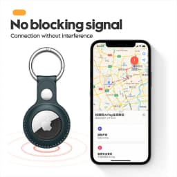 Vothoon PU Leather Case for Apple Airtag Protective Case Cover for Apple Locator Tracker Anti lost Device Keychain