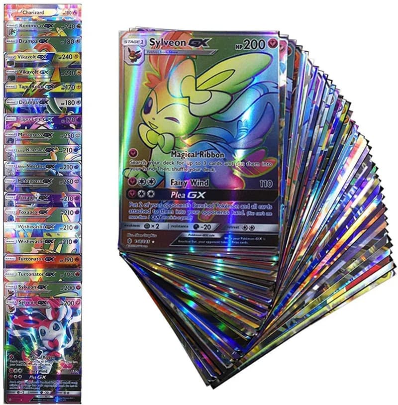 20Pcs English PKM Cards GX Tag Team Vmax EX Mega Shining Game Battle Carte Trading Collection Cards Toys Children Gifts