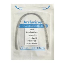 10pack Dental Arch Wires Orthodontic Super Elastic Stainless Steel Round Rectangle Archwire Lower/Upper 012/014/020/16x16/16x22