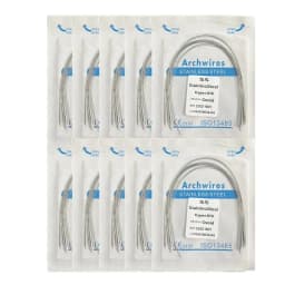 10pack Dental Arch Wires Orthodontic Super Elastic Stainless Steel Round Rectangle Archwire Lower/Upper 012/014/020/16x16/16x22