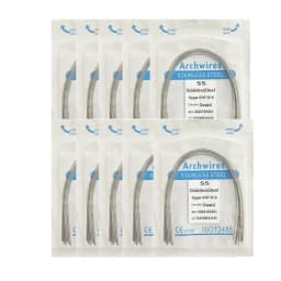 10pack Dental Arch Wires Orthodontic Super Elastic Stainless Steel Round Rectangle Archwire Lower/Upper 012/014/020/16x16/16x22