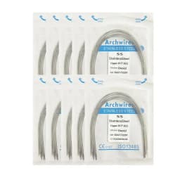 10pack Dental Arch Wires Orthodontic Super Elastic Stainless Steel Round Rectangle Archwire Lower/Upper 012/014/020/16x16/16x22