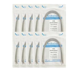 10pack Dental Arch Wires Orthodontic Super Elastic Stainless Steel Round Rectangle Archwire Lower/Upper 012/014/020/16x16/16x22