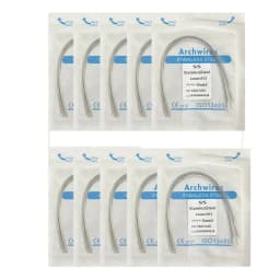 10pack Dental Arch Wires Orthodontic Super Elastic Stainless Steel Round Rectangle Archwire Lower/Upper 012/014/020/16x16/16x22