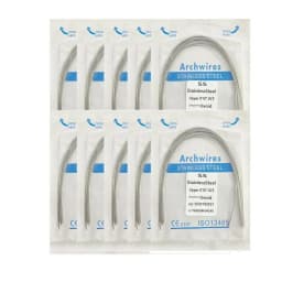 10pack Dental Arch Wires Orthodontic Super Elastic Stainless Steel Round Rectangle Archwire Lower/Upper 012/014/020/16x16/16x22