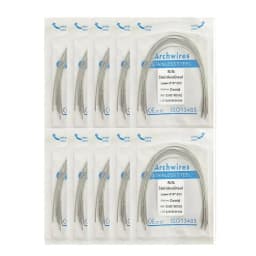 10pack Dental Arch Wires Orthodontic Super Elastic Stainless Steel Round Rectangle Archwire Lower/Upper 012/014/020/16x16/16x22