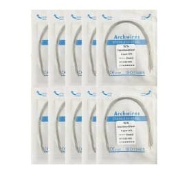 10pack Dental Arch Wires Orthodontic Super Elastic Stainless Steel Round Rectangle Archwire Lower/Upper 012/014/020/16x16/16x22