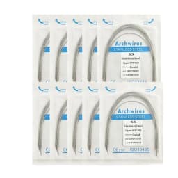 10pack Dental Arch Wires Orthodontic Super Elastic Stainless Steel Round Rectangle Archwire Lower/Upper 012/014/020/16x16/16x22