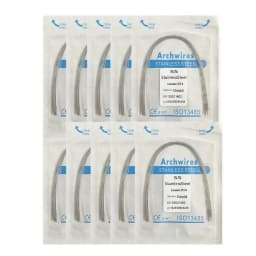 10pack Dental Arch Wires Orthodontic Super Elastic Stainless Steel Round Rectangle Archwire Lower/Upper 012/014/020/16x16/16x22