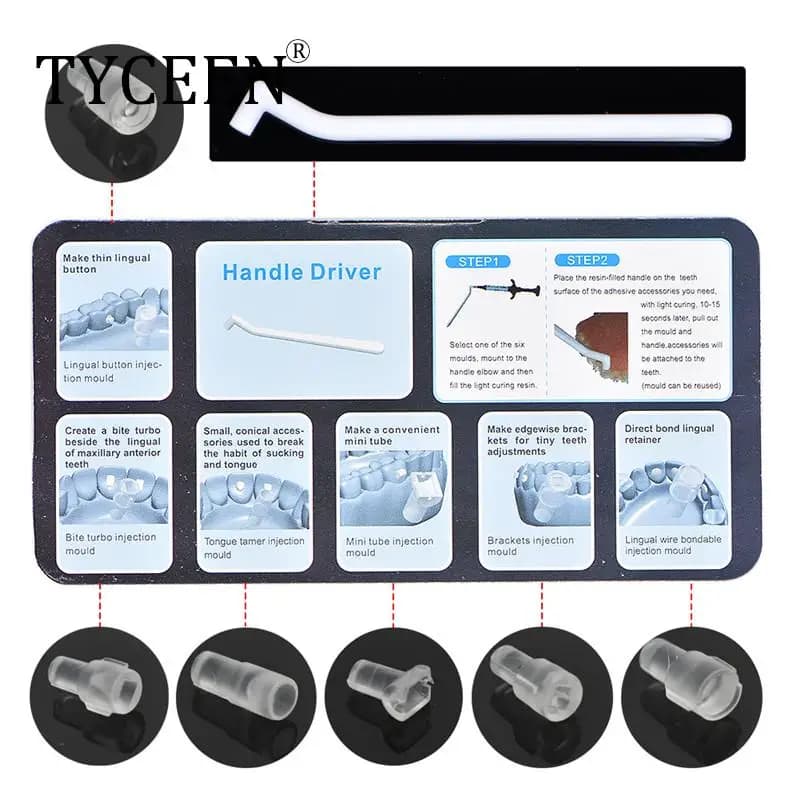 1 Set Orthodontic Accessories Injection Mould Dental Mini Lingual Button Mini Tube Brackets Mould for Making Tongue Buckle