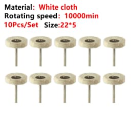 10Pcs Dental Laboratory Dentistry Odontologia Polishing Brush Wheel Rotary Tools 2.35mm HP Shank Wool Goat Cotton Black Buff