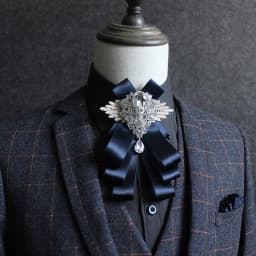 Men's Handmade Bow Tie Formal Dress Wedding Banquet Host Evening Crystal Ribbon Tassel Diamond Bowtie For Man Luxury Butterfly