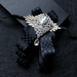 Men's Handmade Bow Tie Formal Dress Wedding Banquet Host Evening Crystal Ribbon Tassel Diamond Bowtie For Man Luxury Butterfly