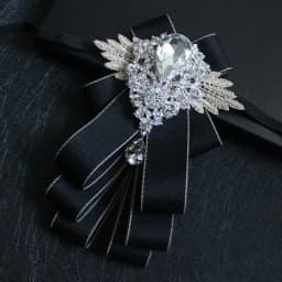 Men's Handmade Bow Tie Formal Dress Wedding Banquet Host Evening Crystal Ribbon Tassel Diamond Bowtie For Man Luxury Butterfly