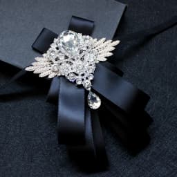 Men's Handmade Bow Tie Formal Dress Wedding Banquet Host Evening Crystal Ribbon Tassel Diamond Bowtie For Man Luxury Butterfly