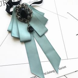 Vintage Crystal Fabric Bow Tie Brooch Korean Fashion Bowties Neckties for Women White Shirt Collar Luxury Jewelry Accessories