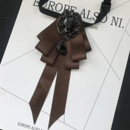 Vintage Crystal Fabric Bow Tie Brooch Korean Fashion Bowties Neckties for Women White Shirt Collar Luxury Jewelry Accessories