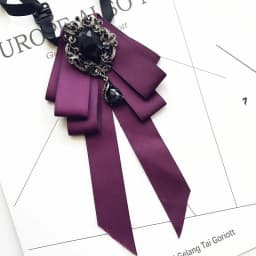 Vintage Crystal Fabric Bow Tie Brooch Korean Fashion Bowties Neckties for Women White Shirt Collar Luxury Jewelry Accessories