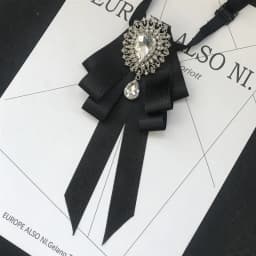 Vintage Crystal Fabric Bow Tie Brooch Korean Fashion Bowties Neckties for Women White Shirt Collar Luxury Jewelry Accessories