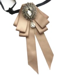 Vintage Crystal Fabric Bow Tie Brooch Korean Fashion Bowties Neckties for Women White Shirt Collar Luxury Jewelry Accessories