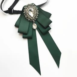 Vintage Crystal Fabric Bow Tie Brooch Korean Fashion Bowties Neckties for Women White Shirt Collar Luxury Jewelry Accessories