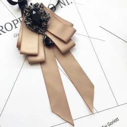 Vintage Crystal Fabric Bow Tie Brooch Korean Fashion Bowties Neckties for Women White Shirt Collar Luxury Jewelry Accessories