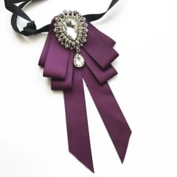 Vintage Crystal Fabric Bow Tie Brooch Korean Fashion Bowties Neckties for Women White Shirt Collar Luxury Jewelry Accessories