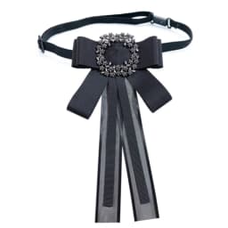 Women Vintage Elegant Pre-Tied Neck Tie Brooch Imitation Pearl Jewelry Ribbon Bow Tie Corsage for Shirt Collar Clothes Dropship