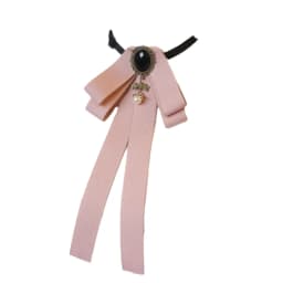 Women Vintage Elegant Pre-Tied Neck Tie Brooch Imitation Pearl Jewelry Ribbon Bow Tie Corsage for Shirt Collar Clothes Dropship