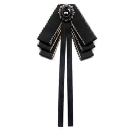 Women Vintage Elegant Pre-Tied Neck Tie Brooch Imitation Pearl Jewelry Ribbon Bow Tie Corsage for Shirt Collar Clothes Dropship